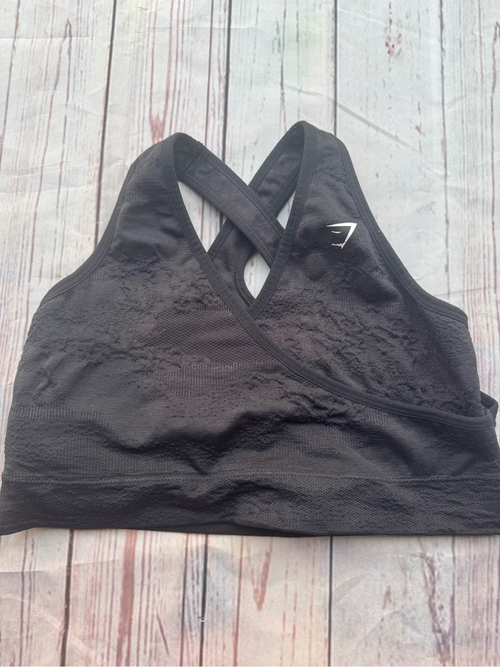 Gymshark Black Cross-Back Seamless Sports Bra